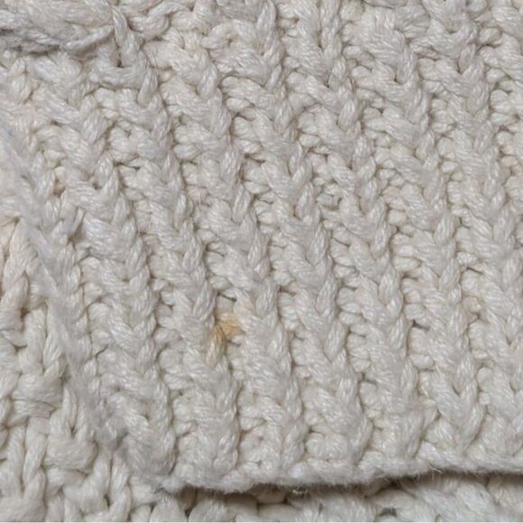 Handknit Aran Fisherman Sweater XXL Cream Cable Knit Crewneck Pullover - Picture 9 of 10